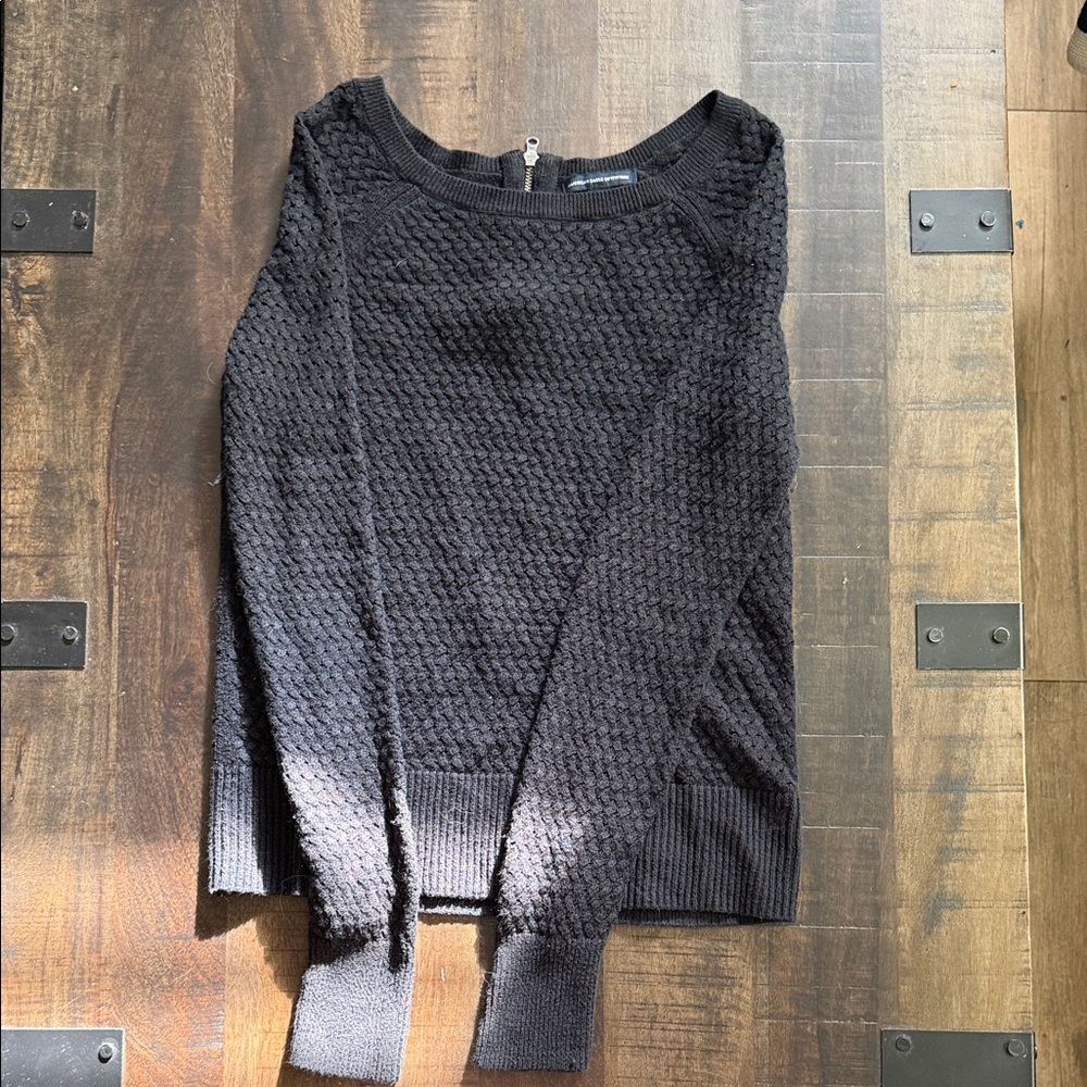 American Eagle Outfitters Black Ribbed Crew Sweater